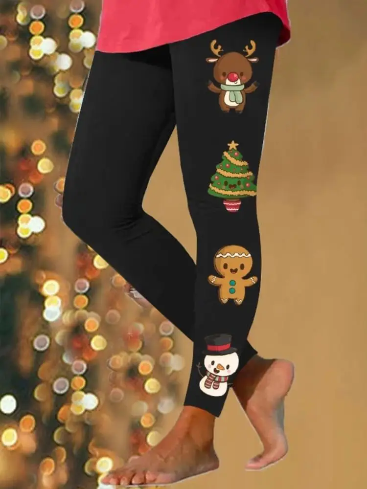 Mallas con estampado navideño para mujer, pantalones de Año Nuevo a cuadros, medias de cintura alta, mallas sexys, pantalones deportivos para Festival, 2026