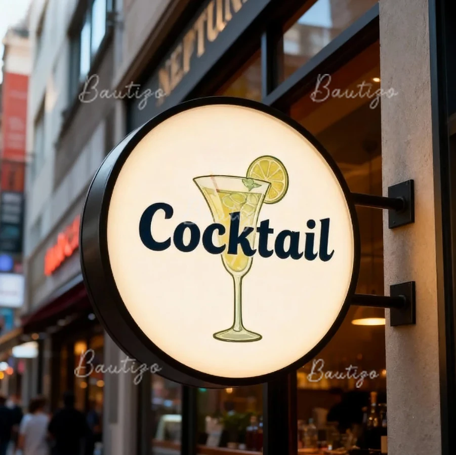 Insegna a LED bifacciale personalizzata Logo aziendale Lightbox illuminato Insegna con logo pubblicitario montato a soffitto e negozio di bar al neon pubblicitario