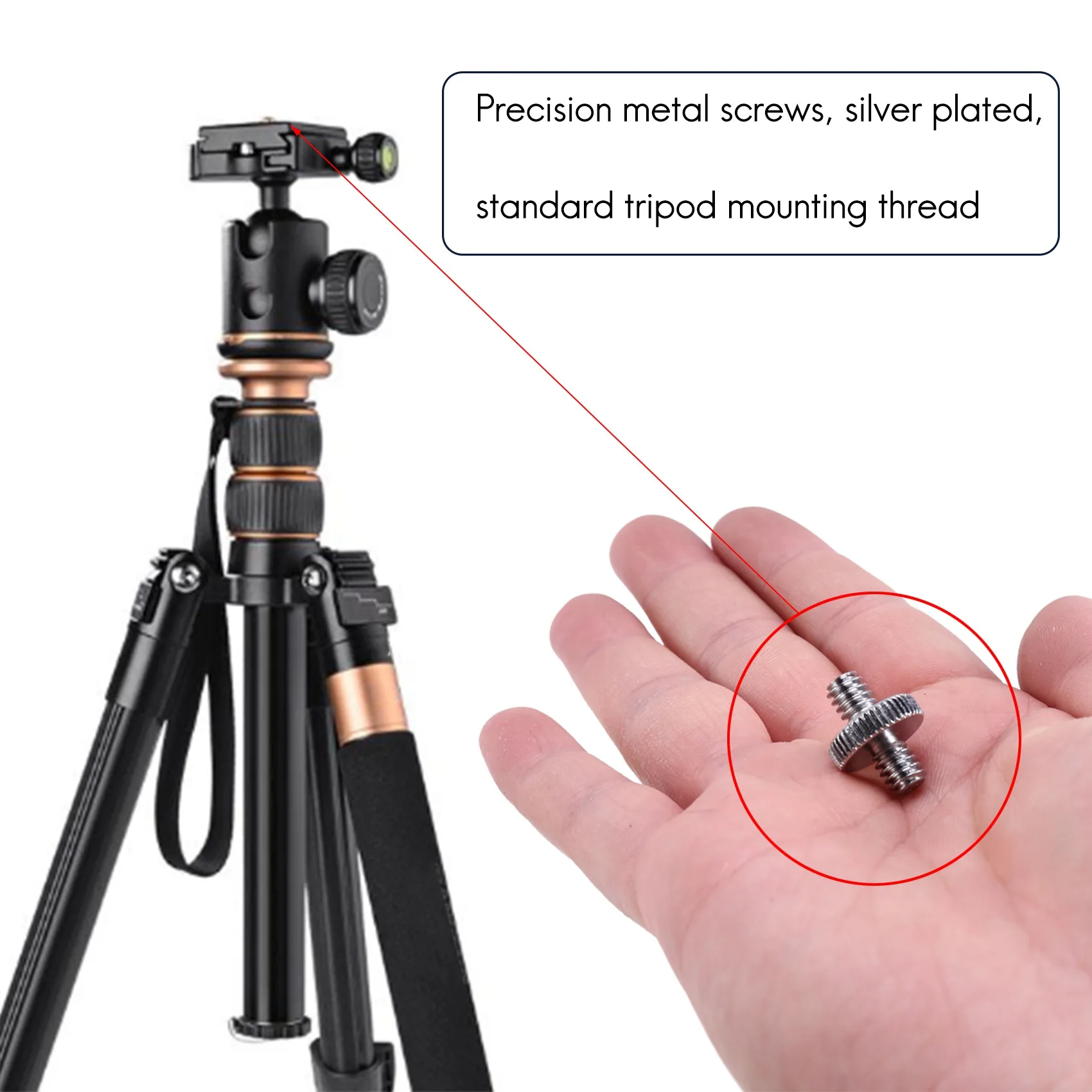 5 Pieces 1/4 inch Male to 1/4 inch Male Metal Threaded Screw Adapter Tripod Screw Converter for DSLR