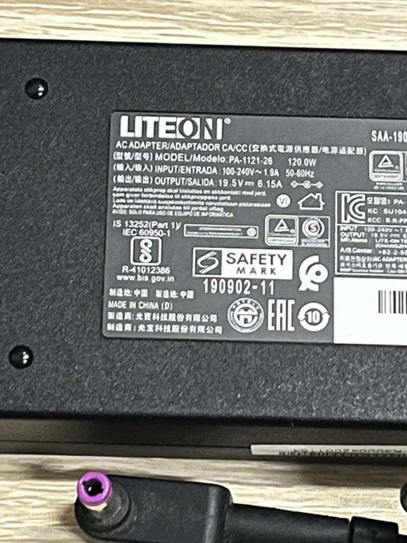 New Liteon 120W PA-1121-26 19.5V 6.15A AC Adapter For MSI Gaming Laptop GP72 6QF GE62 GE72 GS70 STEALTH MS16J5 For Machenike T58