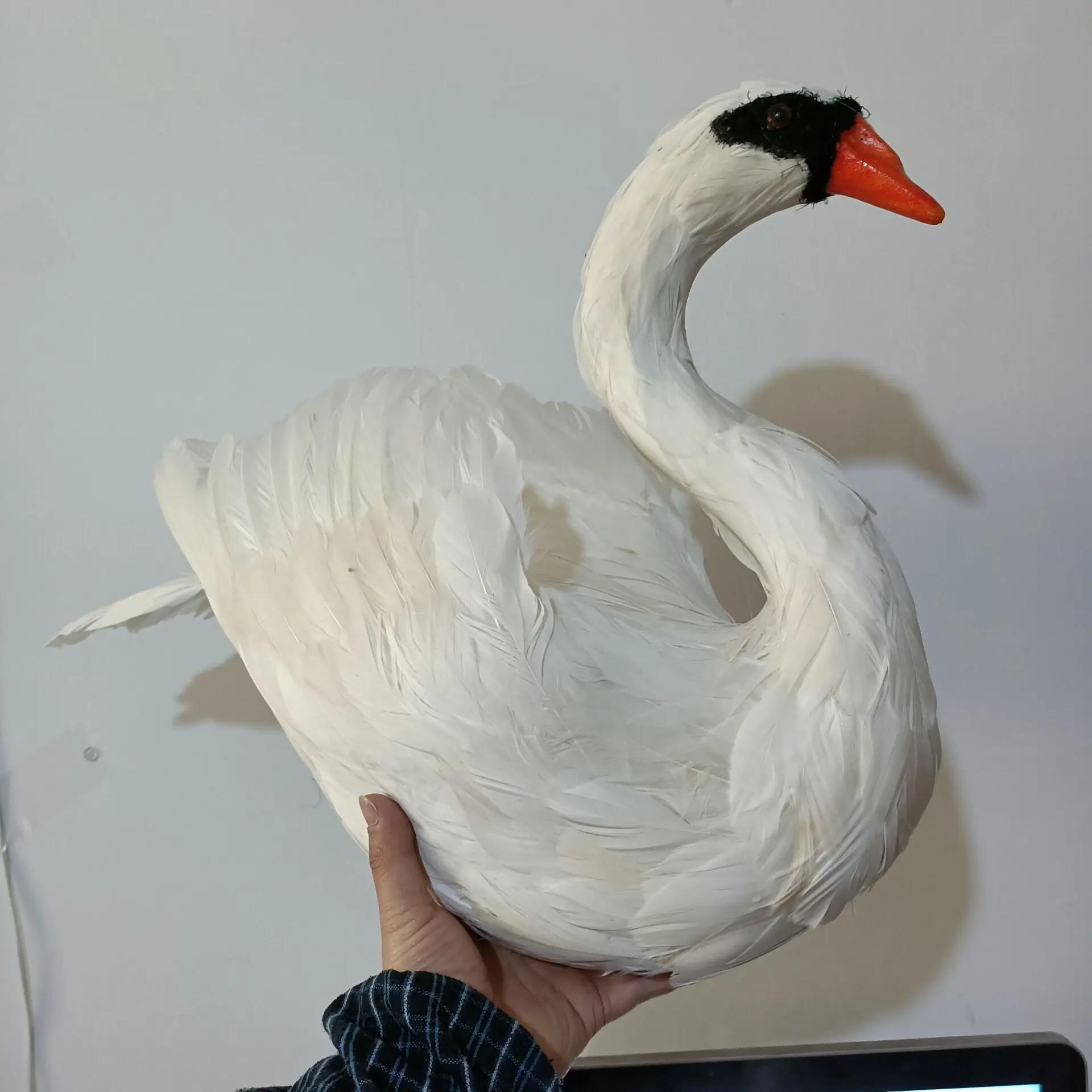 white simulation swan model foam&feather orange mouth swan toy gift about 40x50cm xf2600