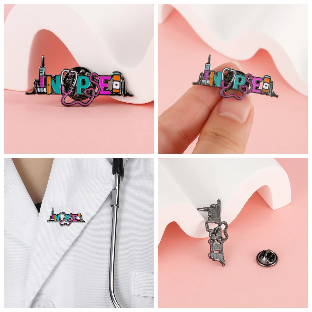 Hanreshe Medical Science Enamel Pins Set Creative Lapel Collar Brooches Badges Wholesale Jewelry for Doctor Nurse Scientist