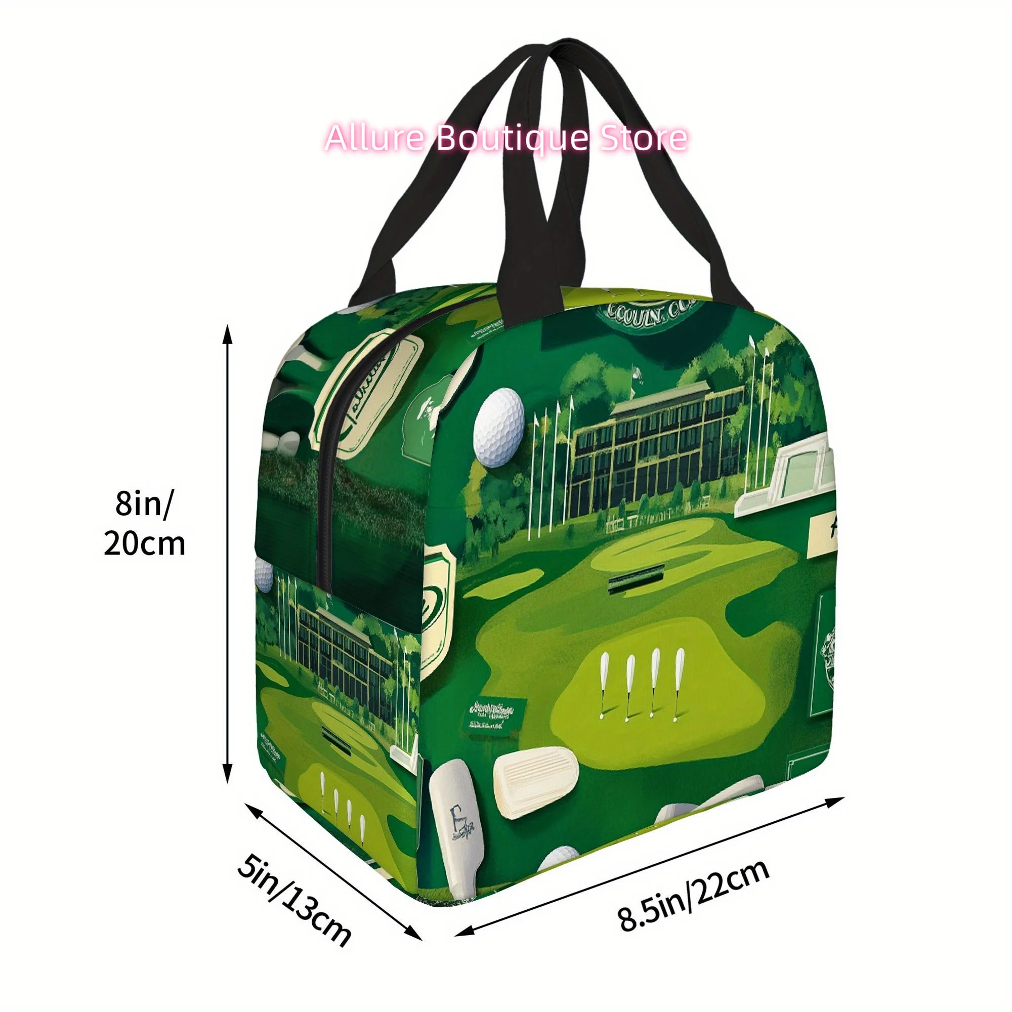 1pc Golf Course Thermal Insulated Bag - Reusable, Portable, No-Food Contact, Durable Polyester with Clubs & Balls Design for Hom