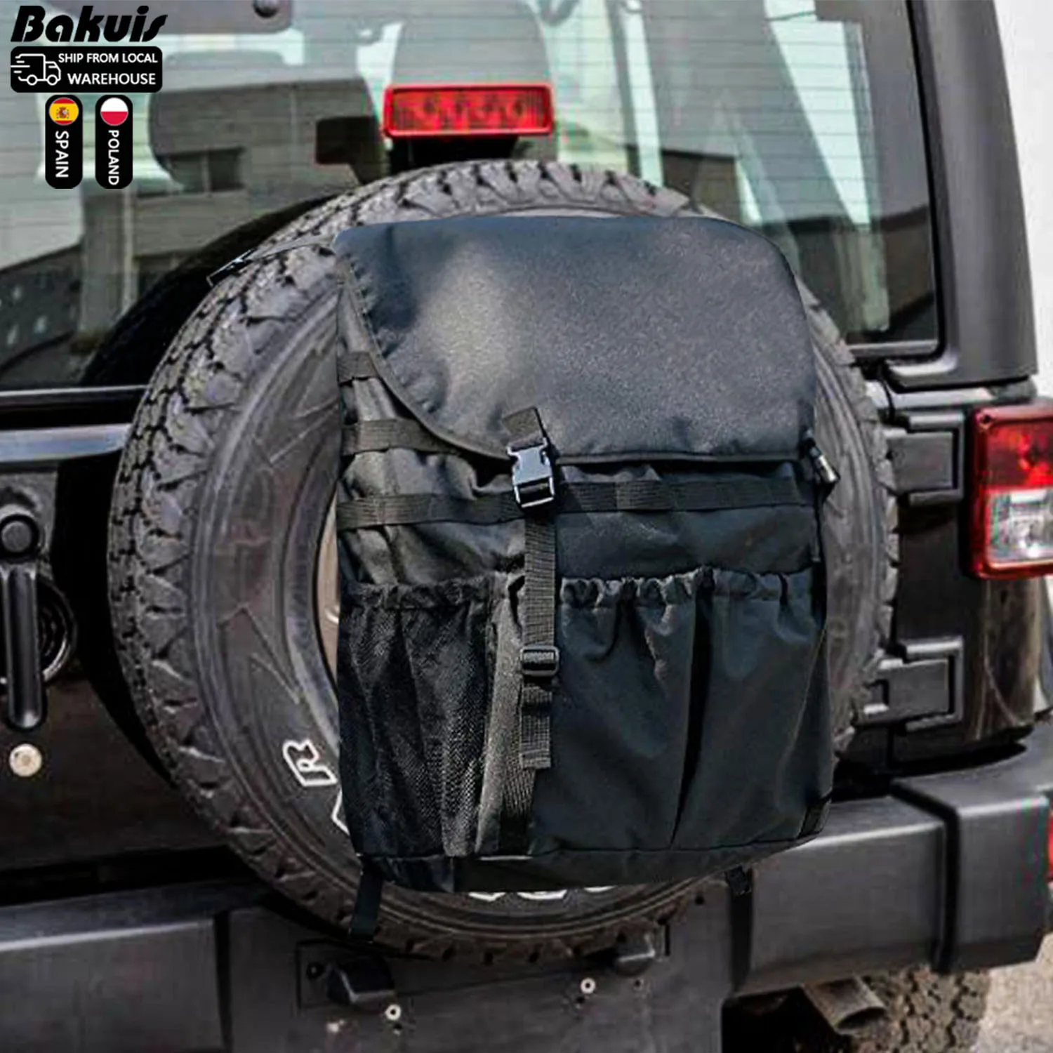 Large Capacity SUV Spare Tire Trash Bag for Jeep Wrangler TJ JK JKU JL JLU 2007-2021 Spare Tire Storage Bag