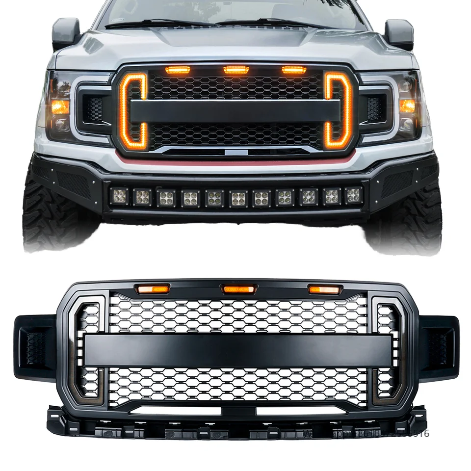 

daSpedking 2018 2019 2020 Car Accessories Raptor Bodykit Parts Front Bumper Grille for F150 ford Car Grille
