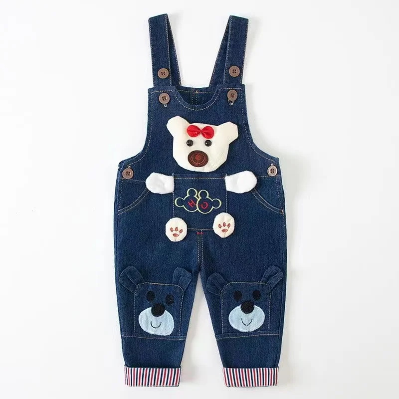 Baby Romper Cartoon Mickey Mouse Bear Cat Spring Boy Girl Cowboy Children Clothes Jumpsuit Braces Pant Infant Outfit Overalls