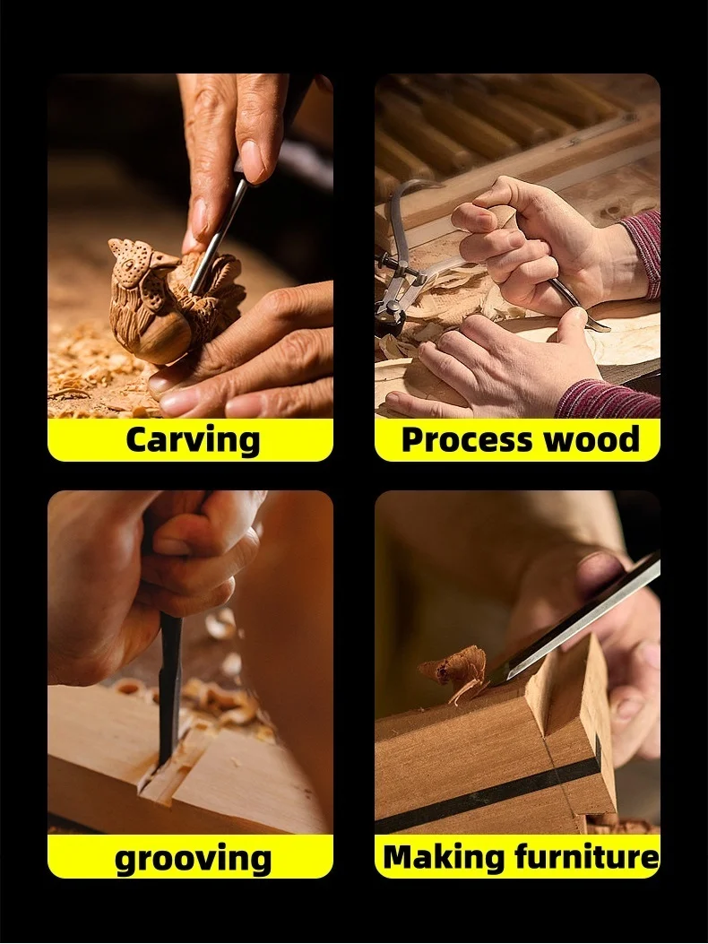 Holzbearbeitungs-Meißel, Hochleistungs-Schlagkappe mit Durchgangsgriff und abgeschrägter Kante für präzises Handschnitzen und Tischlerarbeiten – Detail 6