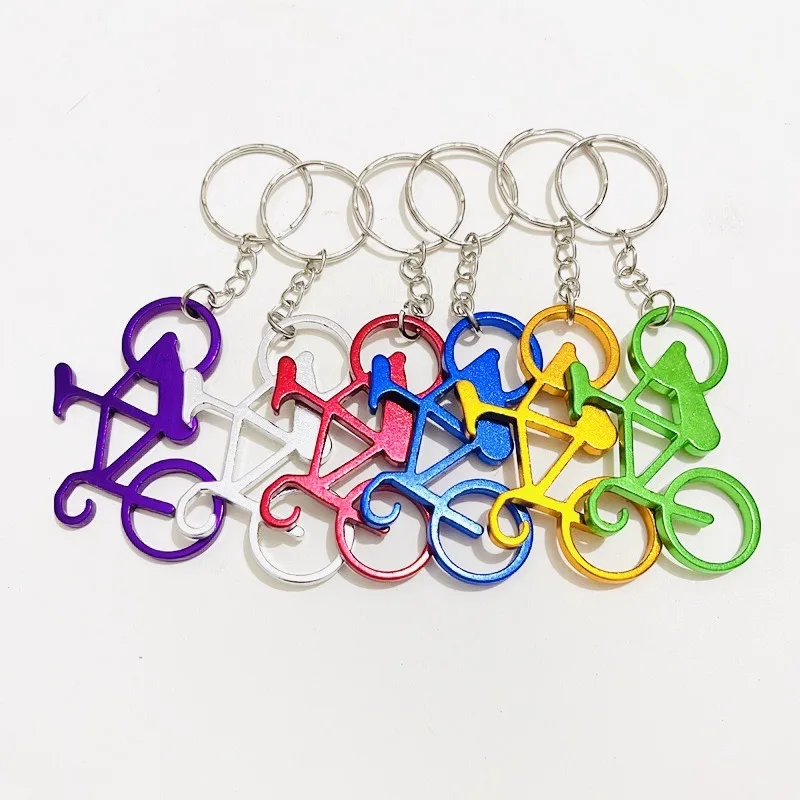 

120pcs Mixed Colors Bicycle Key Chains Bike Keyring Bottle Wine Beer Opener Bar Tool Metal Keychains