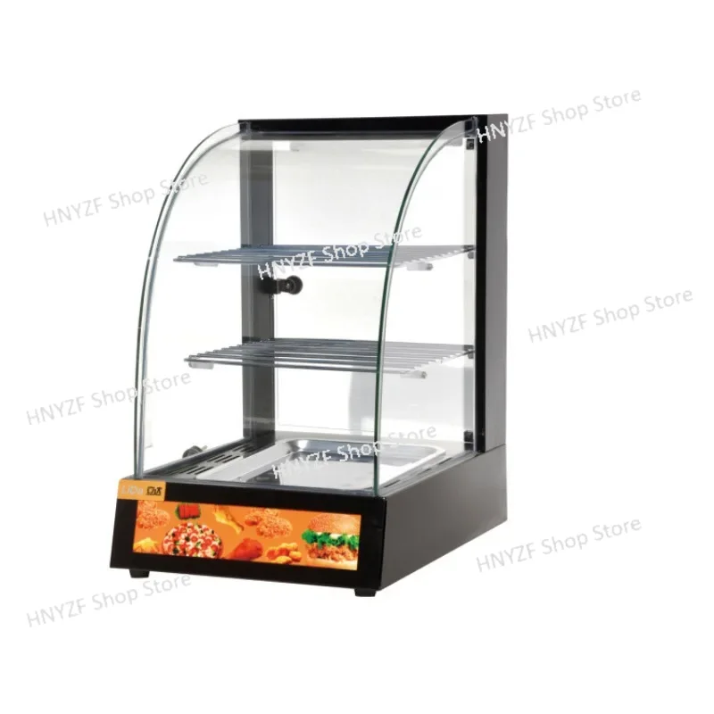 Gabinete de aislamiento comercial, caja de aislamiento de calefacción de alimentos cocidos, tarta de huevo, hamburguesa, comida cocida, vitrina de pollo frito pequeña