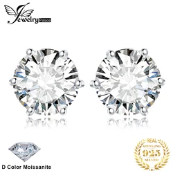 JewelryPalace Moissanite D Color Total 0.6ct 1ct 2ct 3ct 4ct 6ct S925 Sterling Silver Stud Earrings for Woman