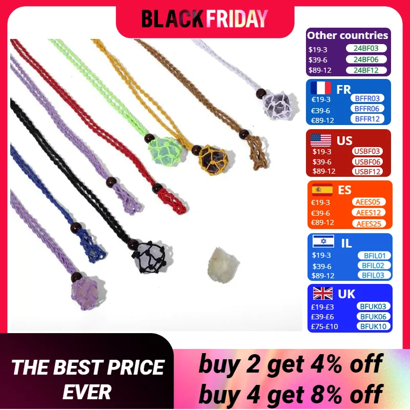 Adjustable Length Empty Stone Pendant Holder Crystal Cage Necklace Holder Hand-Woven Necklace Cord for DIY Jewelry Making