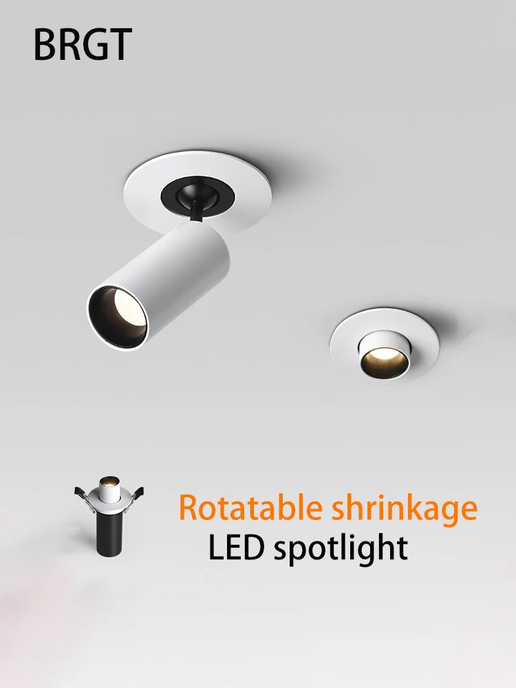 BRGT Led Spotlights Recessed Ceiling Lamp Aluminum 7W Focos Downlight Rotatable For Kitchen Home Hotel 85-220V Indoor Lighting