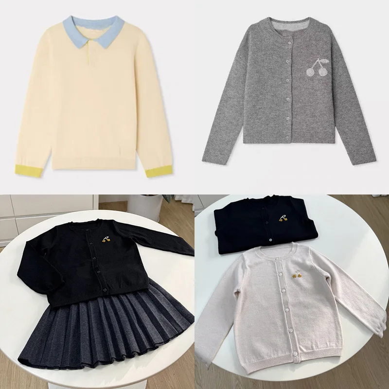 some in stock 2026 BP NEW autumn Baby Girls sweater Fashion Boys sweaters for Kids Cotton Coat Baby Girl winter coats