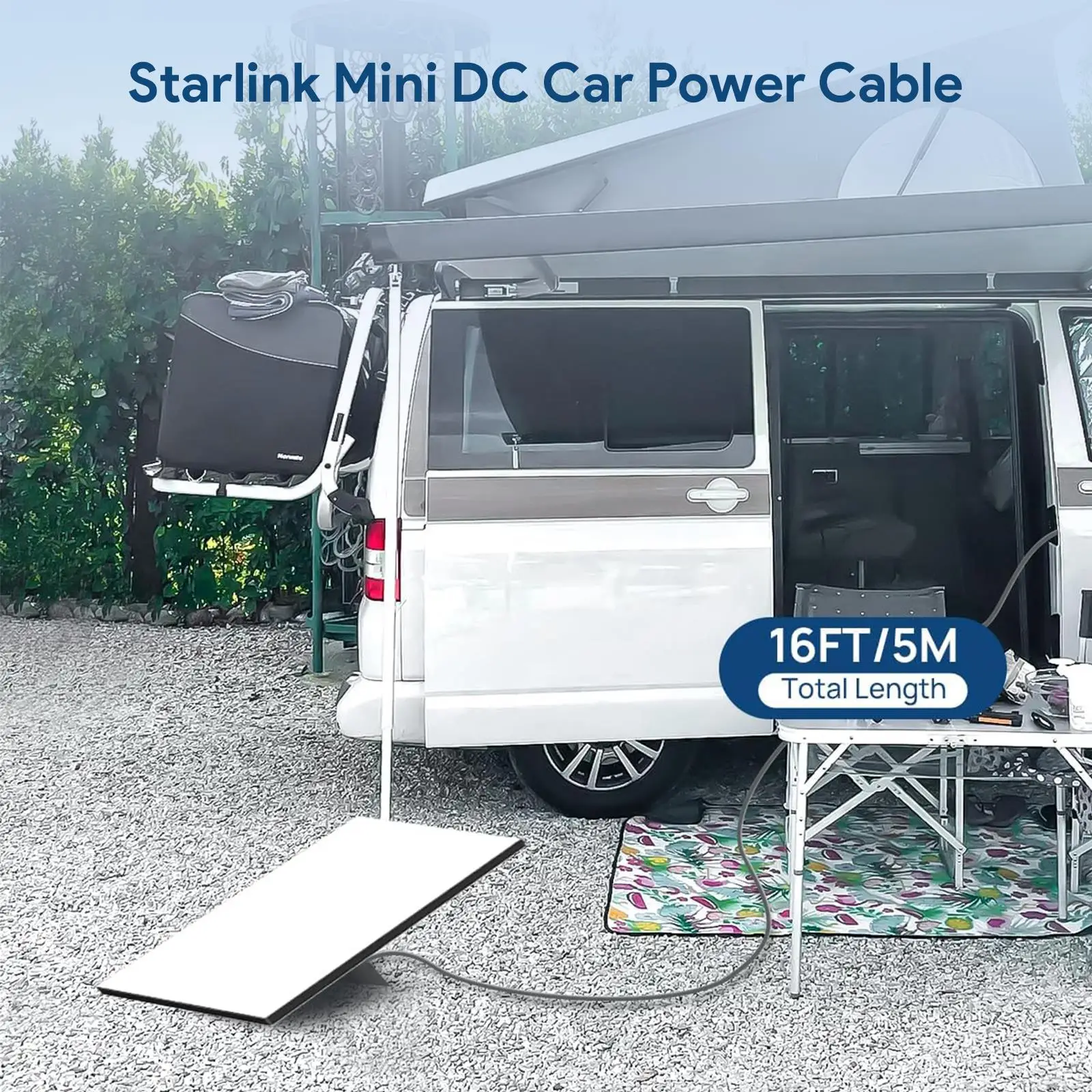 16FT/5M Voor Starlink Mini DC Power Kabel Direct Naar Sigaretter 12V - 24V Adapter Power kabel Voor Starlink Mini Waterdichte DC Plug