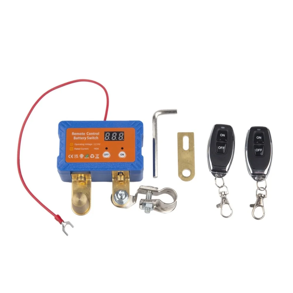 140A Remote For Battery Disconnect Switch for 12V 24V Systems with Built in Voltage Display for Car Truck Tractor Boat