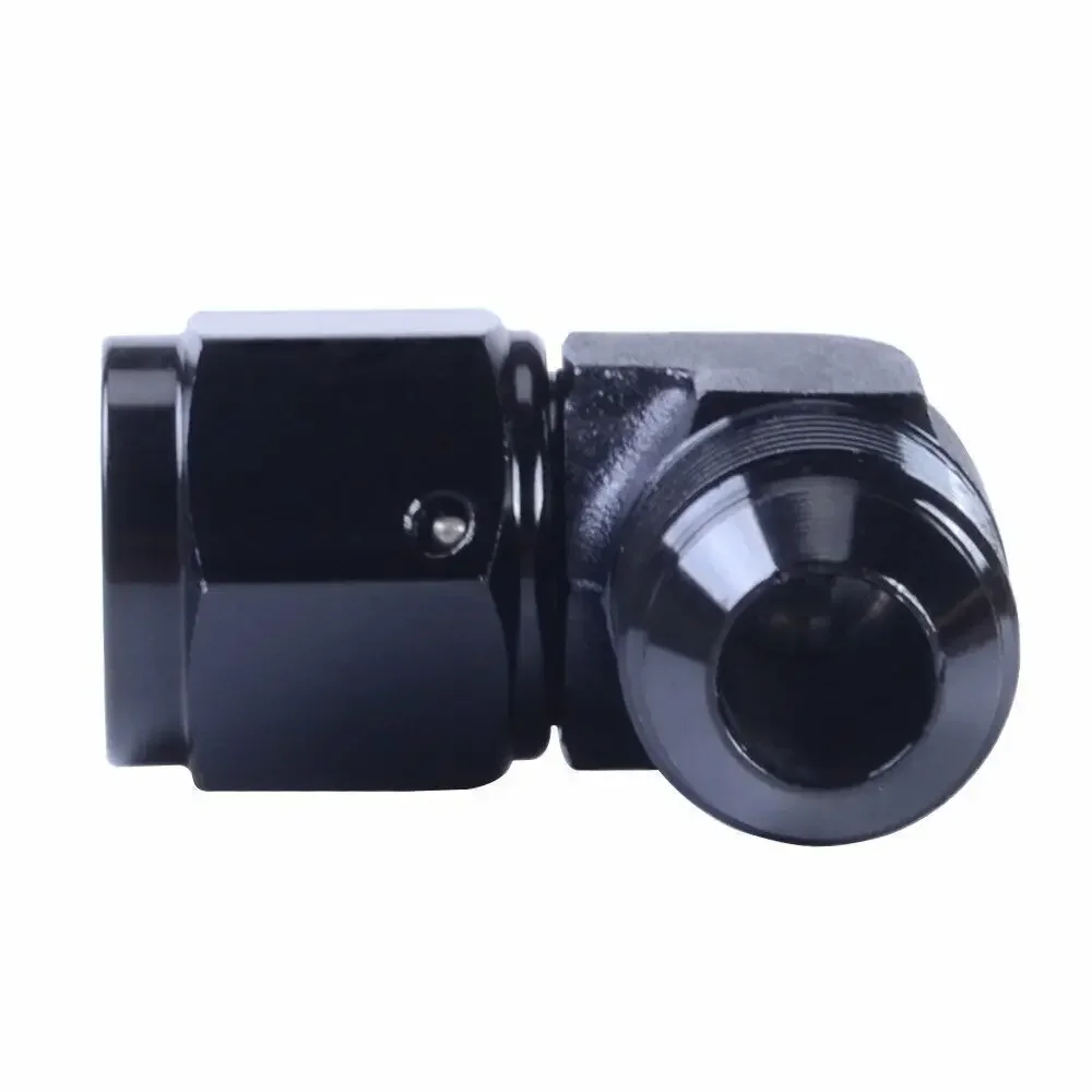 90 Degree Flare Swivel Hose Fitting Adapter Black AN16 Female to 16AN Male for Oil Fuel Gas Hose Line