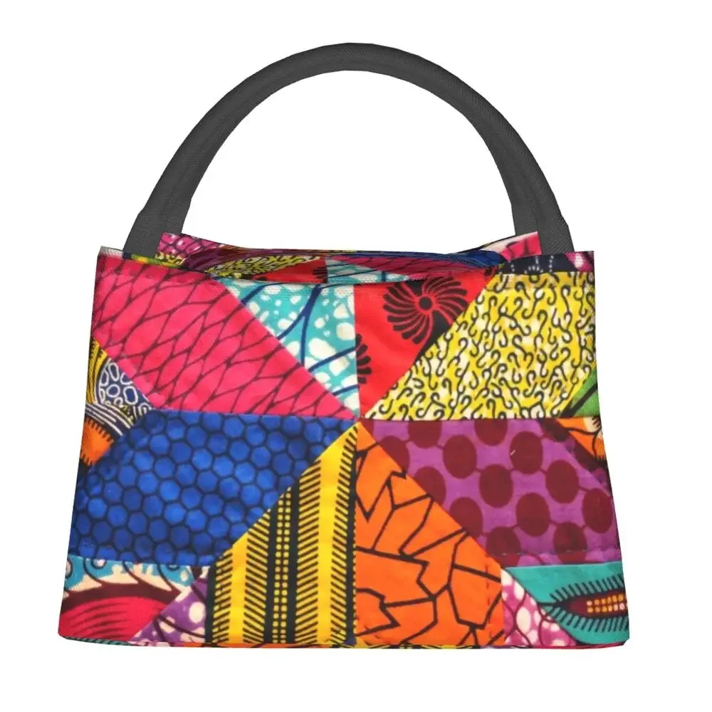 Custom colorido africano ankara imprime sacos de almoço para mulheres, refrigerador térmico, caixas isoladas para piquenique, camping, trabalho, viagem