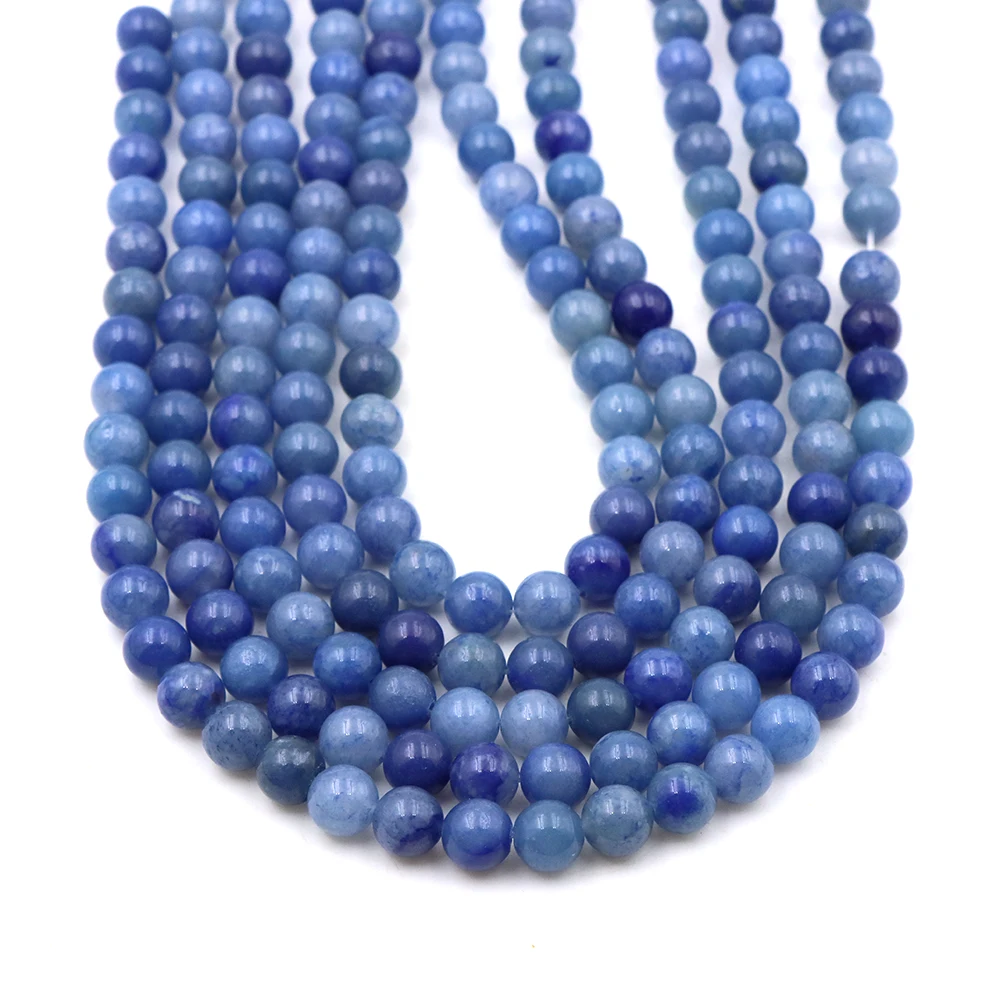 2/3/4/6/8/10/12 mm natürliche blaue Aventurin-Perlen, rund, lose Distanzperlen für Schmuckherstellung, Zubehör, DIY-Energieheilung, Armbänder