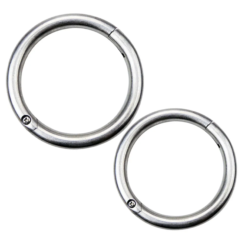 2Pcs Stainless Steel Cattle Nose Ring Secure Fit Reusable Farm Tool for Cattle Handling Animal Husbandry Equipment Traction Ring