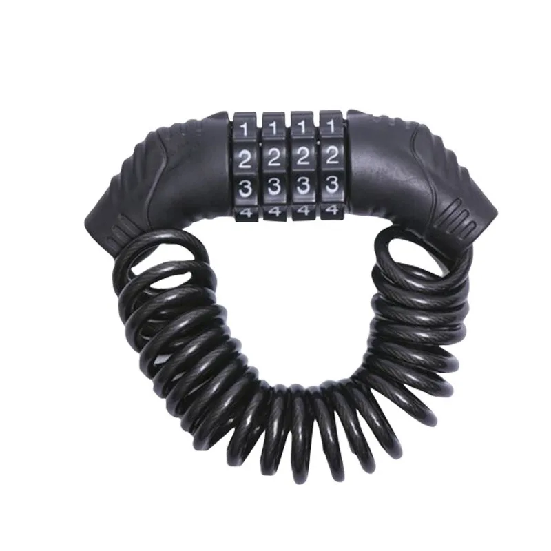 Portable Scooter Bike Motorcycle Anti-theft Cable Lock Durable Classic Helmet Lock Chain 4 Digit Password Combination