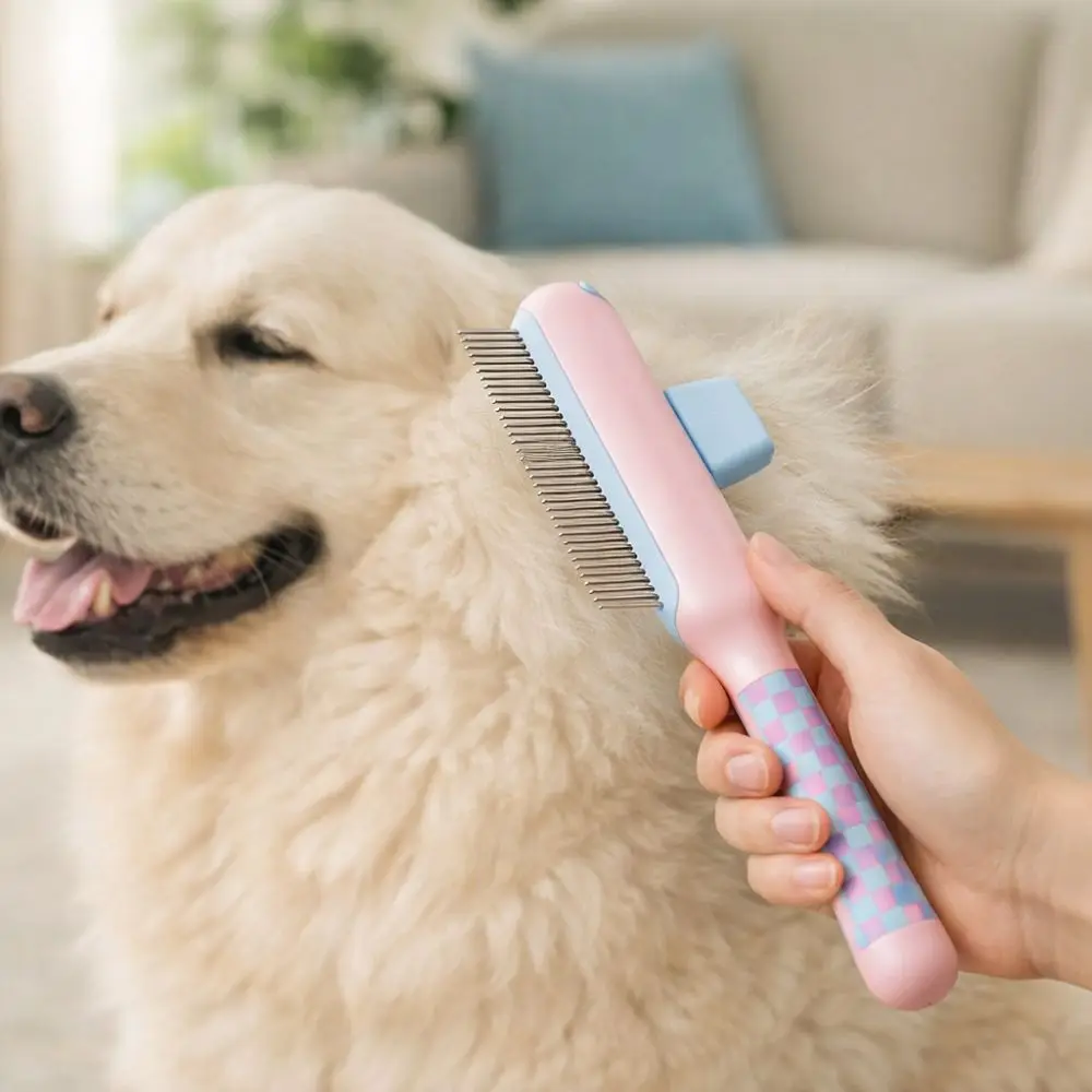 Multi-functional Bear Shape Pet Flea Comb Efficient Anti-knot Cat Grooming Brush Portable Self Cleaning Comb Pet Salon