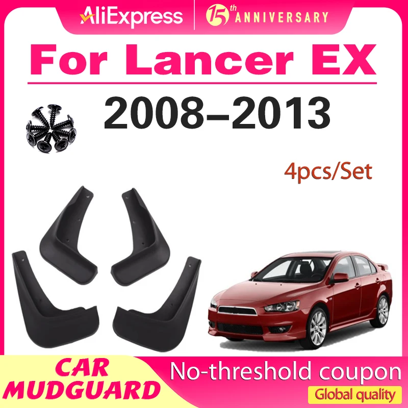 

4Pcs Car Front Fender Flares Rear Splash Guards Mud Flaps Mudguards for Mitsubishi Lancer EX 2008 2009 2010 2011 2012 2013