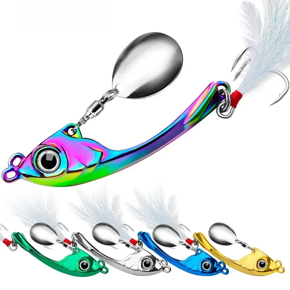 

Spinner Bait 7g 10g 15g Metal Vib Fishing Lure Trolling Rotating Spoon Wobbler Sinking Hard Bait With Sequin Pesca For Bass Pike