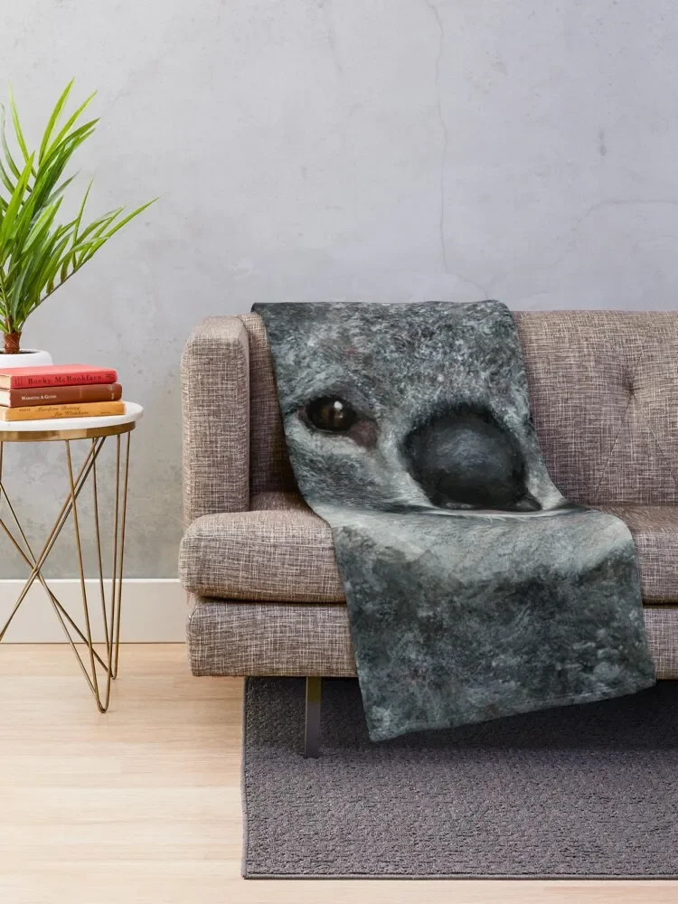 Koala Watercolor Art Throw Blanket Fluffy Shaggy Hair Blankets