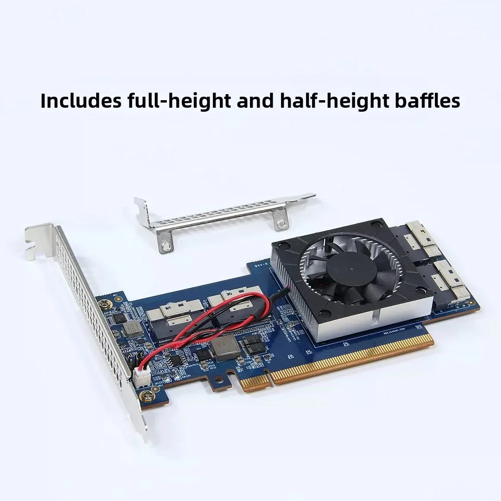 PCIe 4.0 x16 to SSD Adapter Card, PEX88048 Chip, No Split, M.2 NGFF PCIe Gen4 Expansion Card for High-Speed Storage