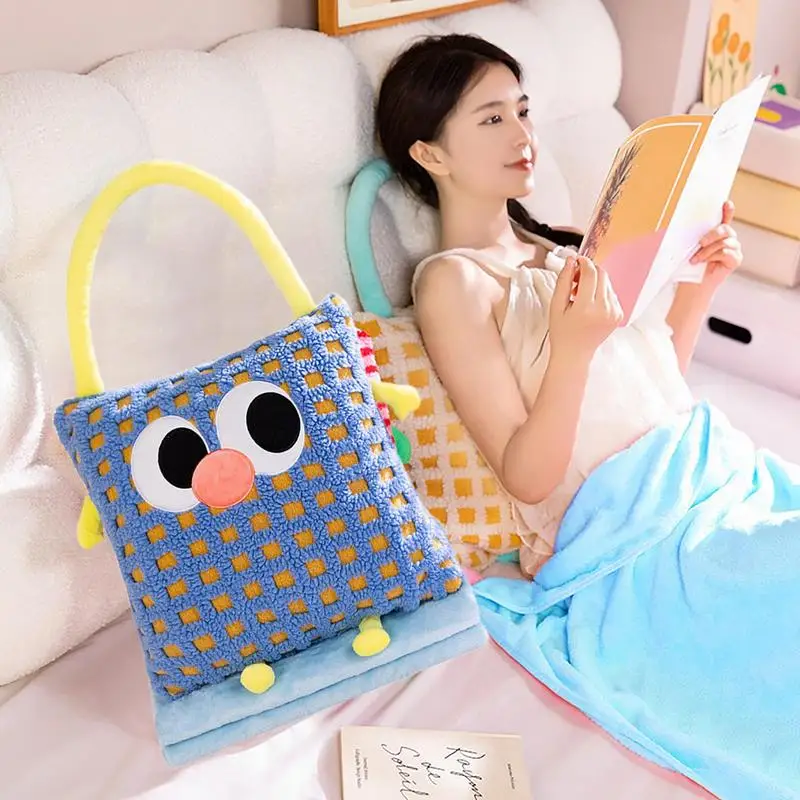 Pillow Blanket 2 In 1 Cartoon Airplane Pillow And Blanket Set Convert Pillow Cushion To Blanket Thickened Car Cushion