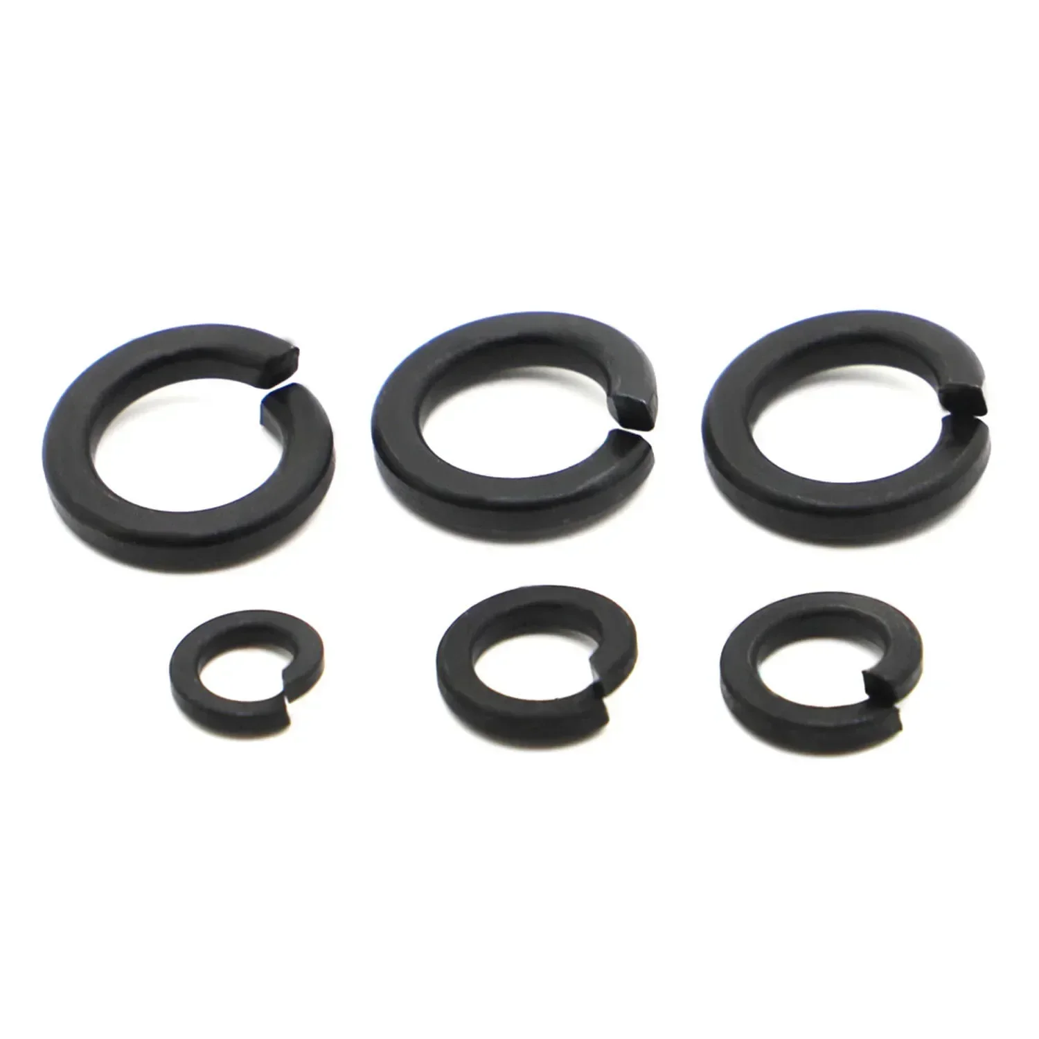 5-100 stks M2 M2.5 M3 M3.5 M4 M5 M6 M8 M10 M12 M14 - M24 DIN127 GB93 Zwart Grade 8.8 Stalen Veerring Split Lock Elastische Pakking