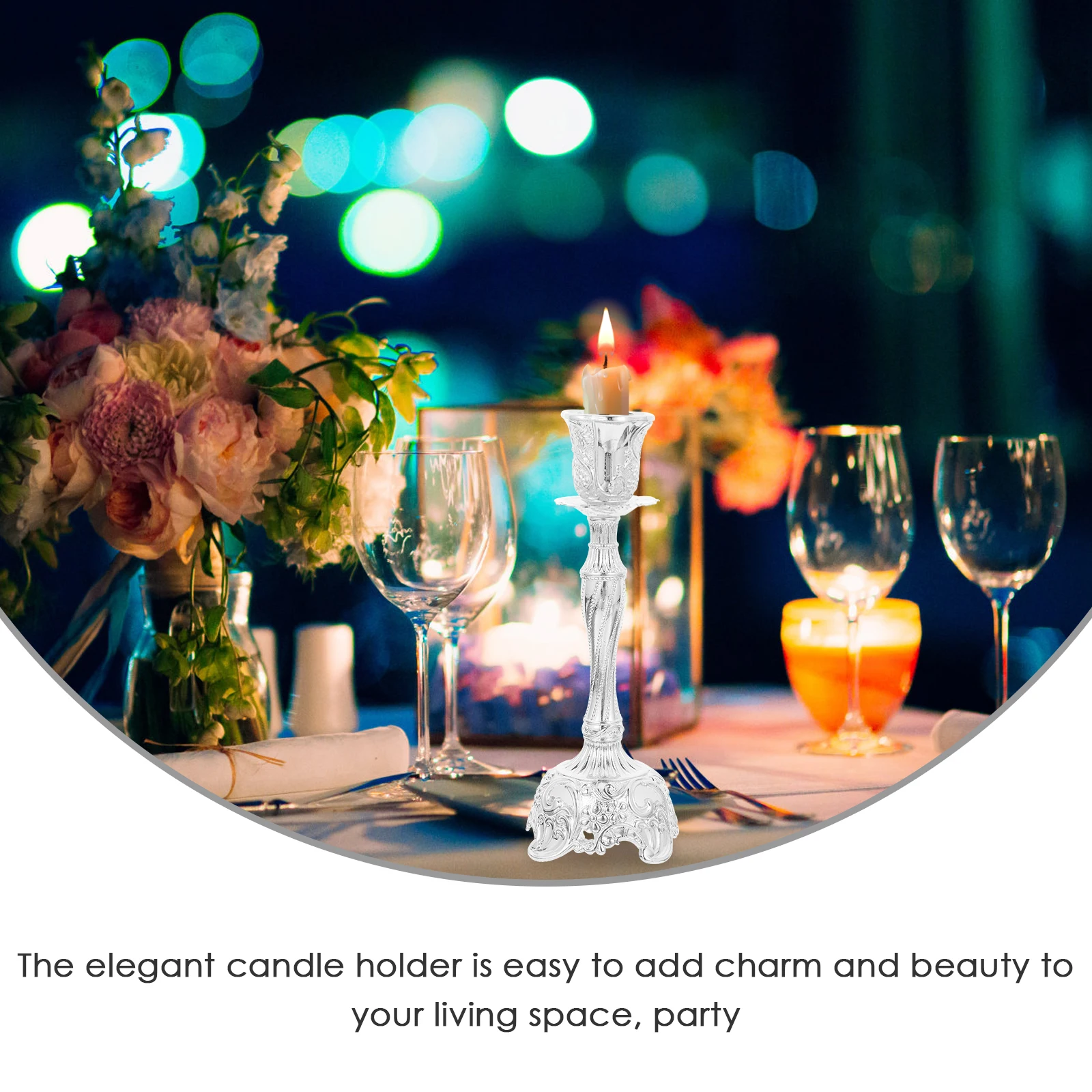

Zinc Alloy Decorative Holder Elegant Pillar Holder Wedding Party Banquet Home Party Centerpiece Photo Props