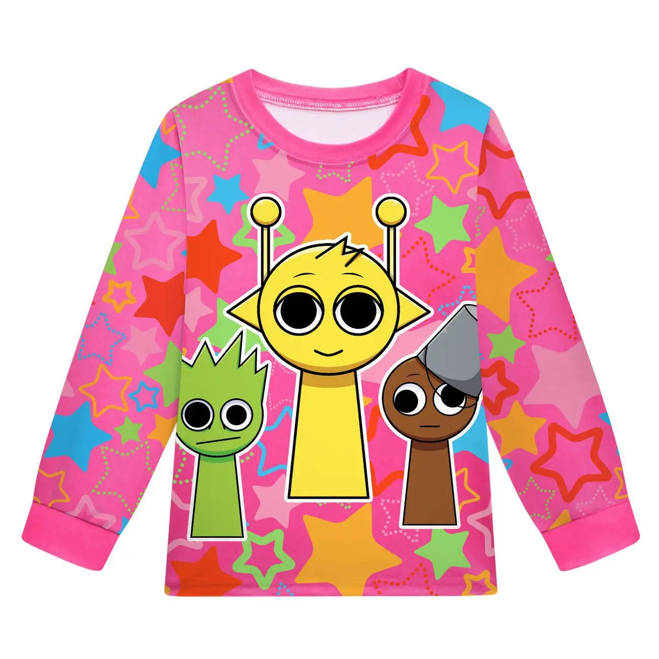 Hot Sprunki Pijamas Kids Game Incredibox Pajama Sets Toddler Boys Daily Sleepwear Baby Girls Long Sleeve T Shirt+Shorts 2pcs Set