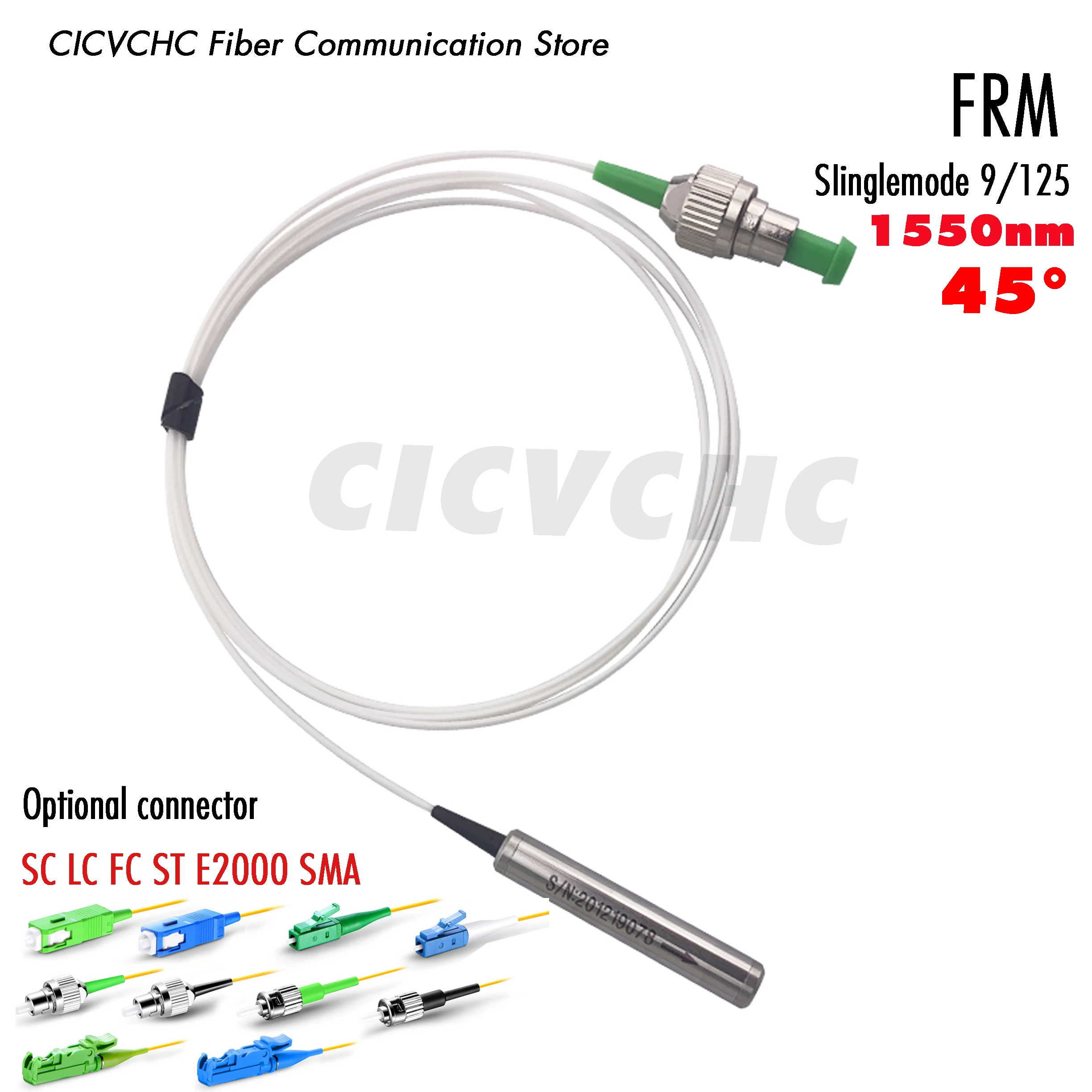 

Broadband Faraday Rotator Mirrors FRM 1550 nm, 45° SM with SC, LC, FC, ST, E2000, 1m 0.9mm tube