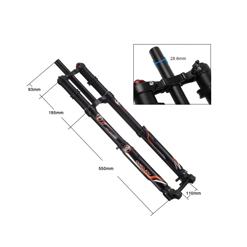 Electric Bicycle Front Fork   Air Suspension Enduro Mountain Bike Double Crown Inverted Front Fork