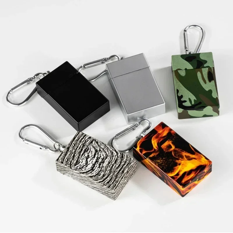 Box Ashtray Creative Portable  With Key Chain Carabiner Metal Outdoor Pocket Ash Tray 2024 New