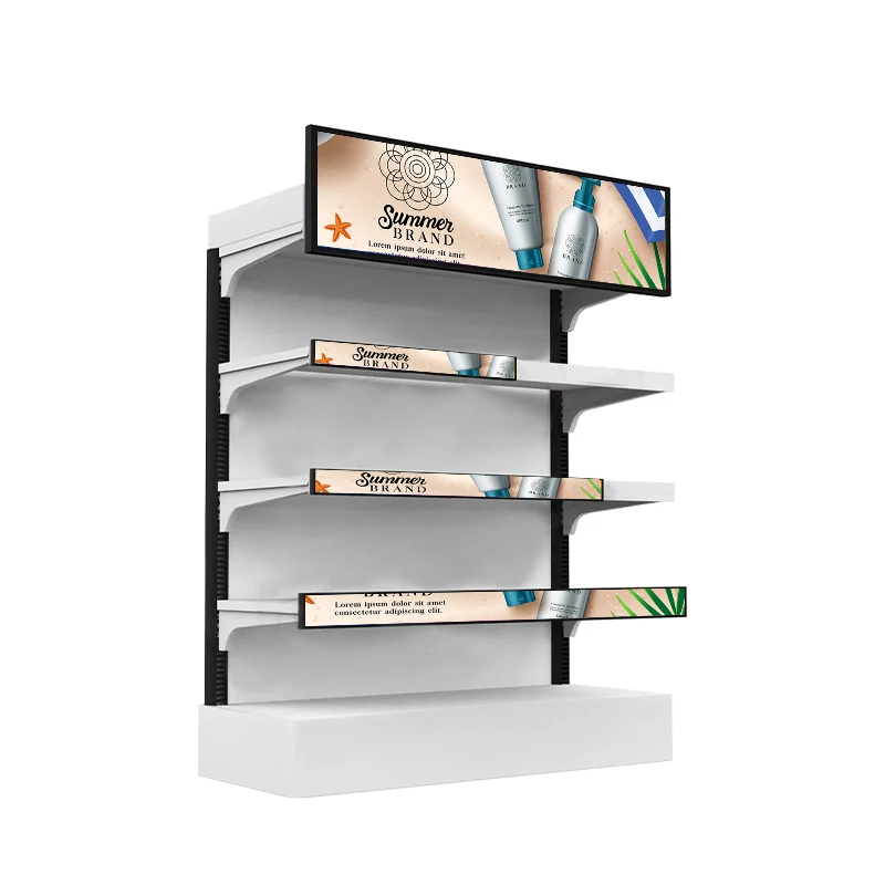 LCD Display Panel Player Advertising Shelf LED Display Showroom Display Racks Android Shelf Edge ultra Wide Stretch bar Lcd