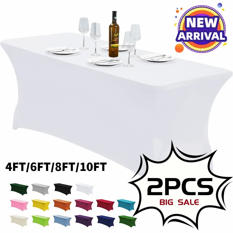 

High Stretch Tablecloth Rectangular Elastic Table Cover Resistant Stretch Table Protector Cloth Wedding Party Event Table Decor