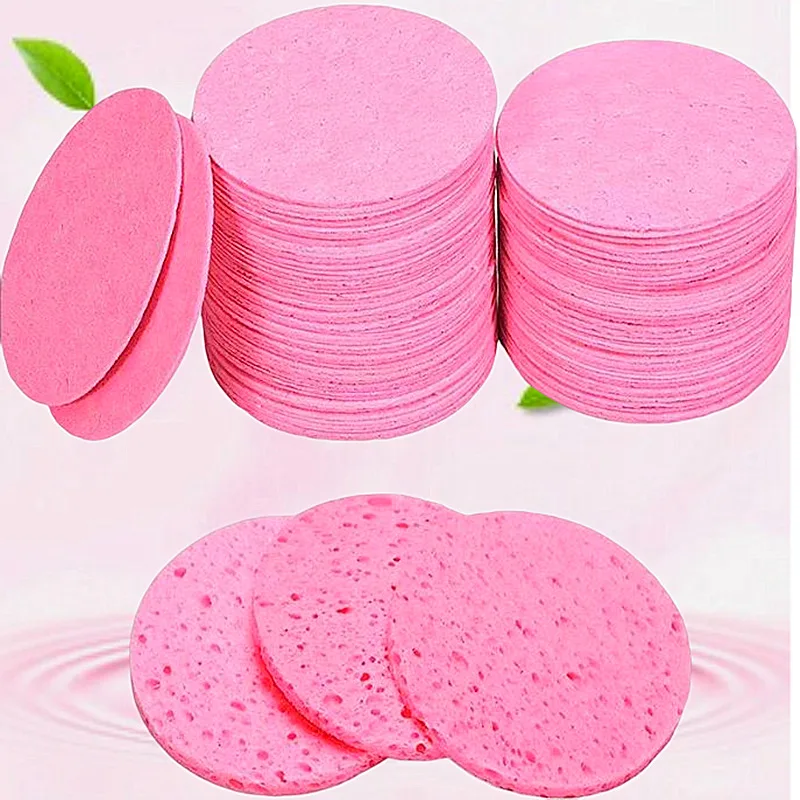 500pcs Custom Logo 10cm Round White wood pulp cotton compressed facial wash puff ultra-thin compressed sheet cleansing absorbs