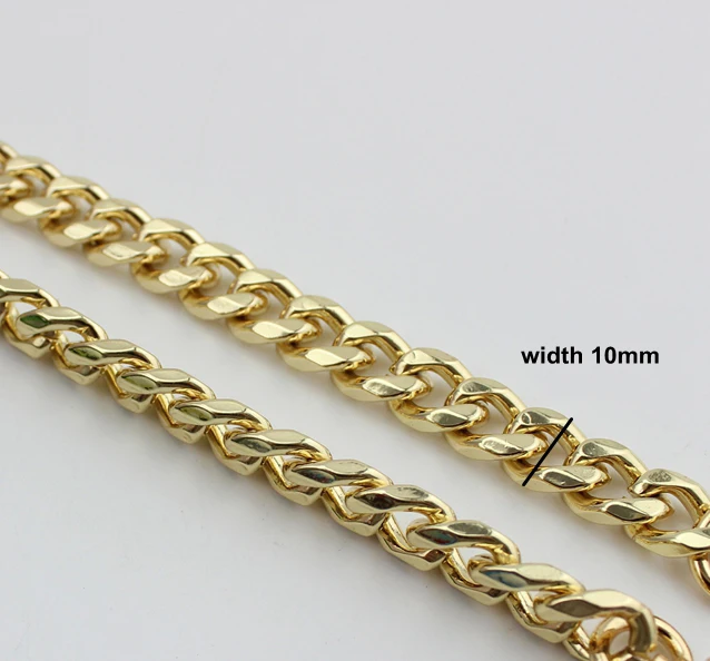 Wholesale 10 Meters 10mm 12mm Width,High Thick Chain metal strap for workshop making bag handbag chain removable long chain