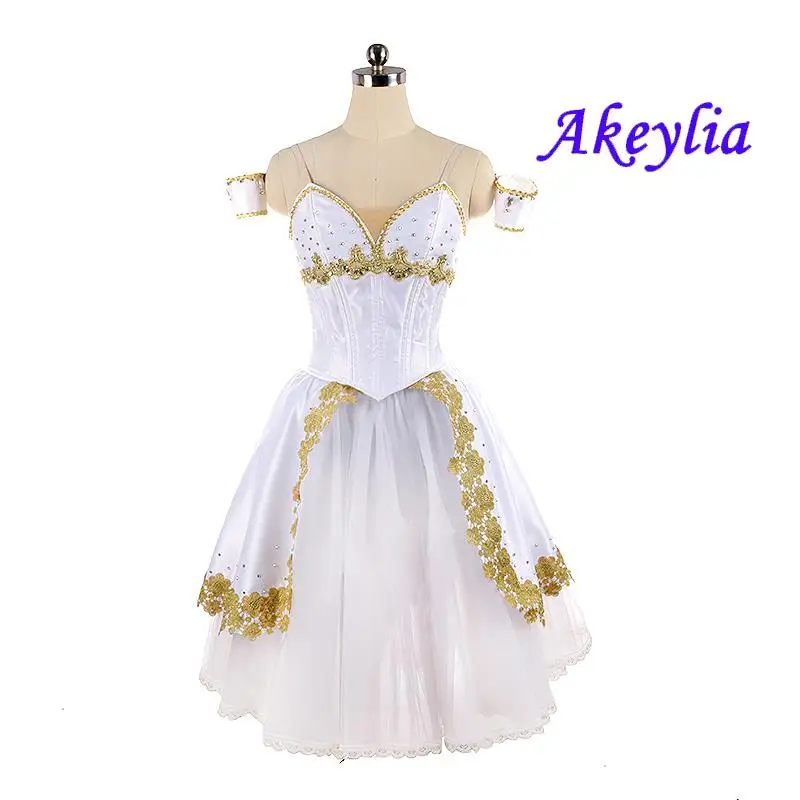 

Custom made women Sugar Plum Fairy professional Ballet Tutu white satin No elasticity Separate ballet custom Skirt for girls