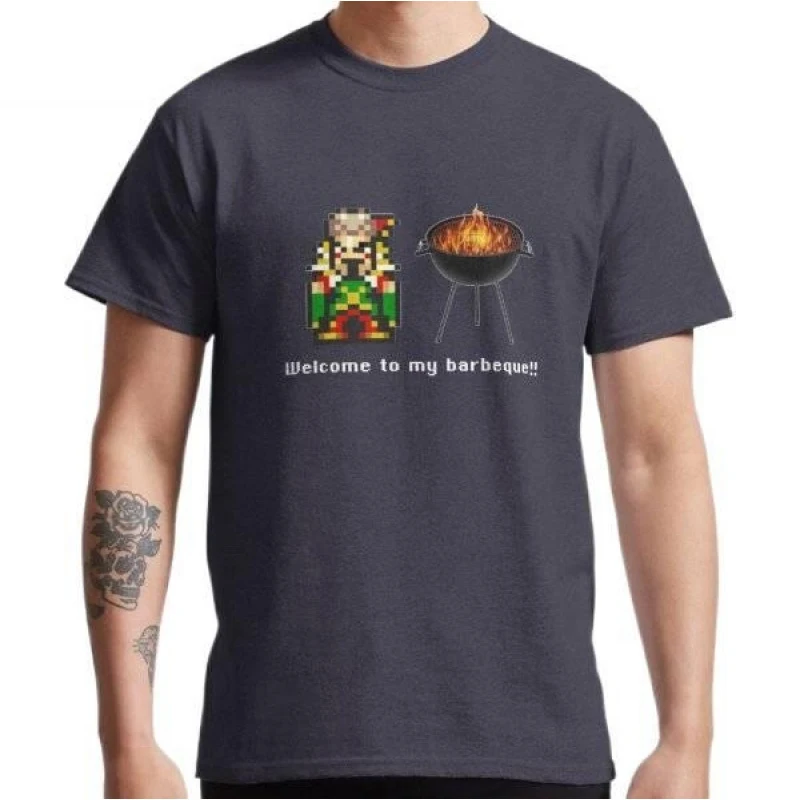 

Kefka - Wecome to my barbeque!! Final Fantasy Gift t shirt for RPG gamer 100% cotton Short Sleeve Graphic Clothes All size tops