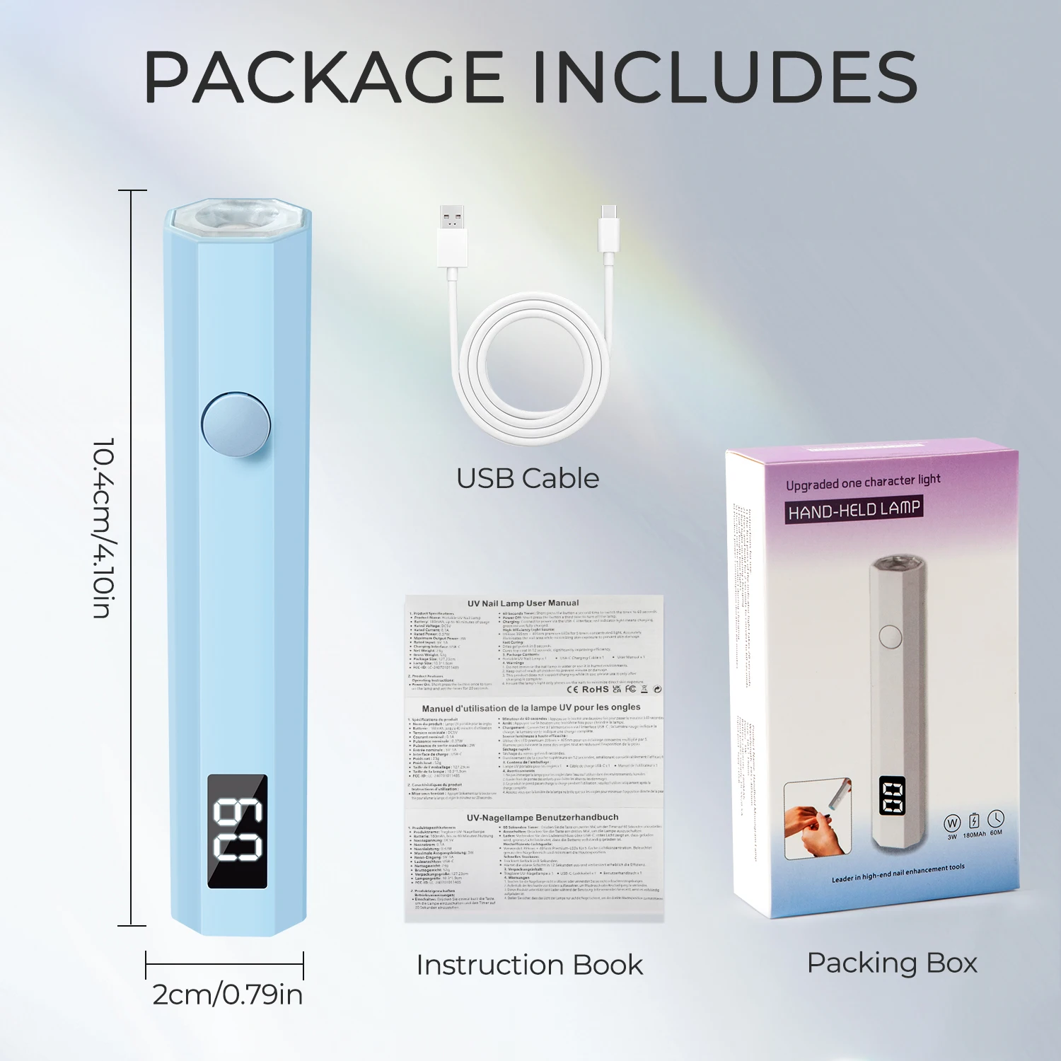 المحمولة المحمولة البسيطة مسمار مصباح الأشعة فوق البنفسجية Led عرض الطاقة مسمار مصباح قابلة للشحن آلة مجفف الأظافر الأسرة سريعة الجافة مصباح يدوي القلم #5