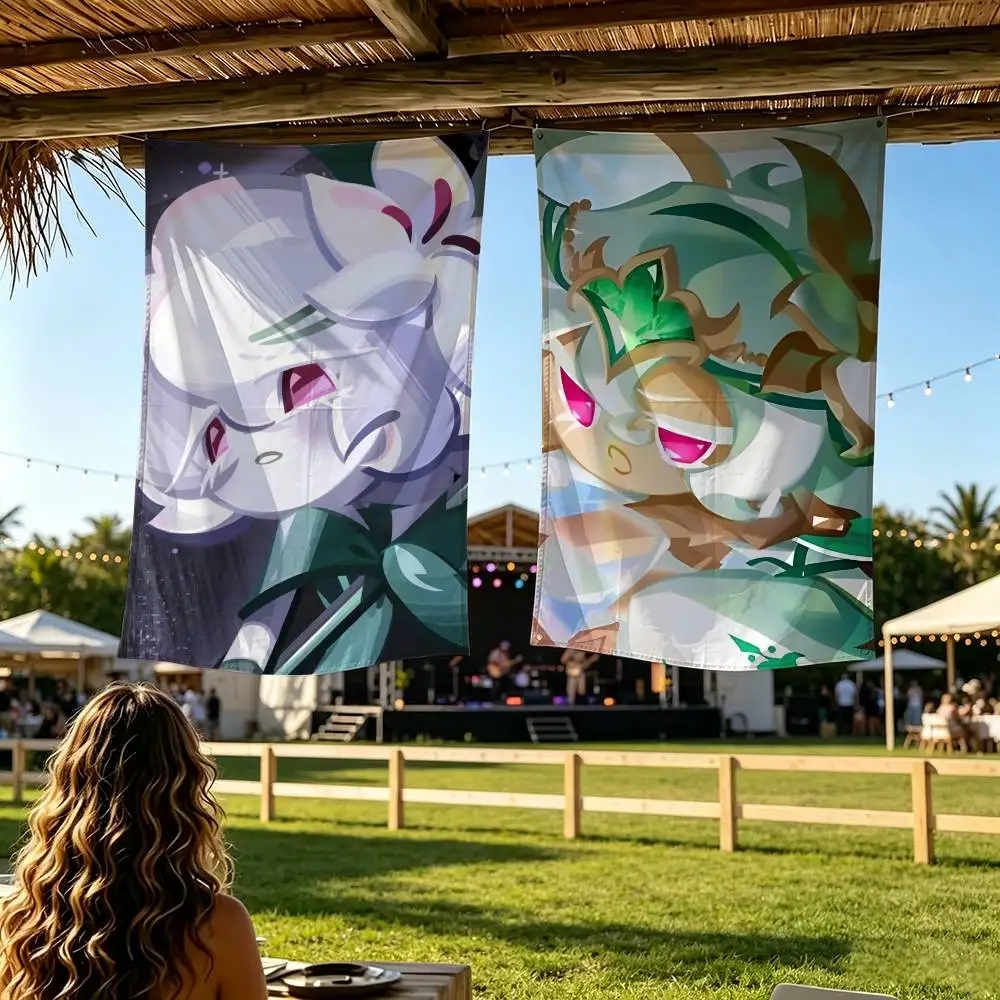 Run Kingdom W-White l-lily C-Cookie Flag Digital Printing Banner for Garage Wall Out Door Decoration