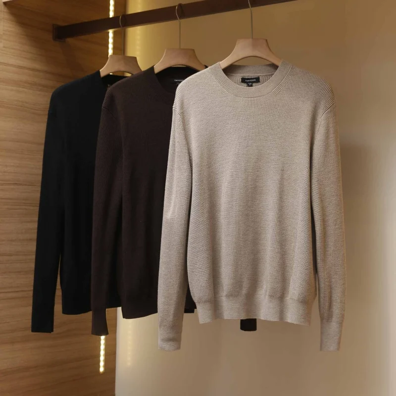 

Warm Knitted Sweater for Men round Ne Long Sve New Autumn Winter Faion Casual Loose Fit Comfortable Nylong Blend Knitwear