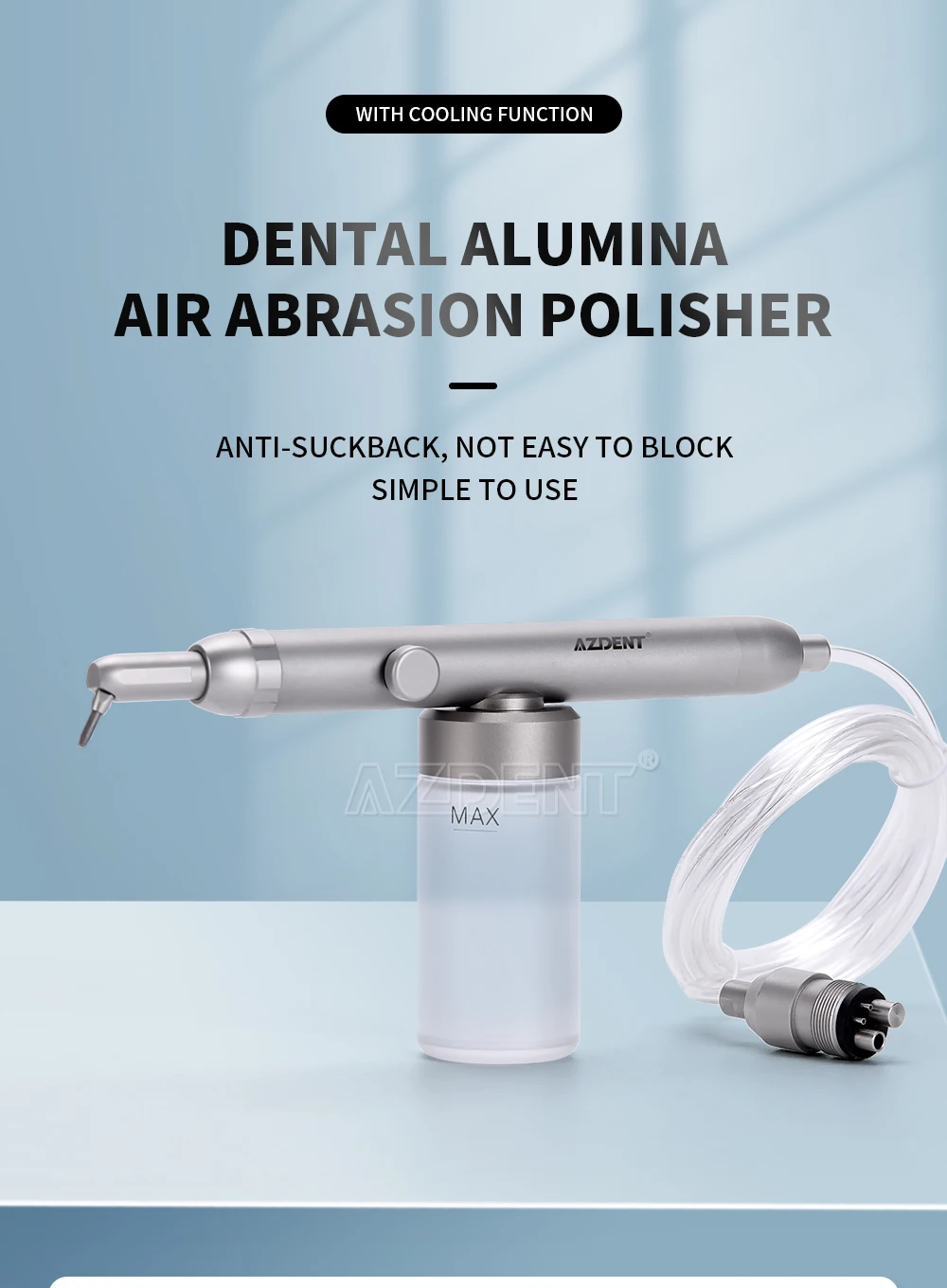 AZDENT Dental Aluminiumoxid Sandstrahlen Polierer MicroBlaster Wasser Spray Zahnmedizin Ausrüstung Werkzeug 2/4 Löcher mit Düse – Detail 1