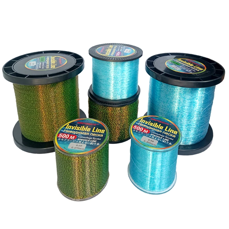 500m 1000m 3000m Speckle Fishing line 3D Invisible Spotted Line Monofilament Fluorocarbon Coated Fishing Line Fishing Equipment