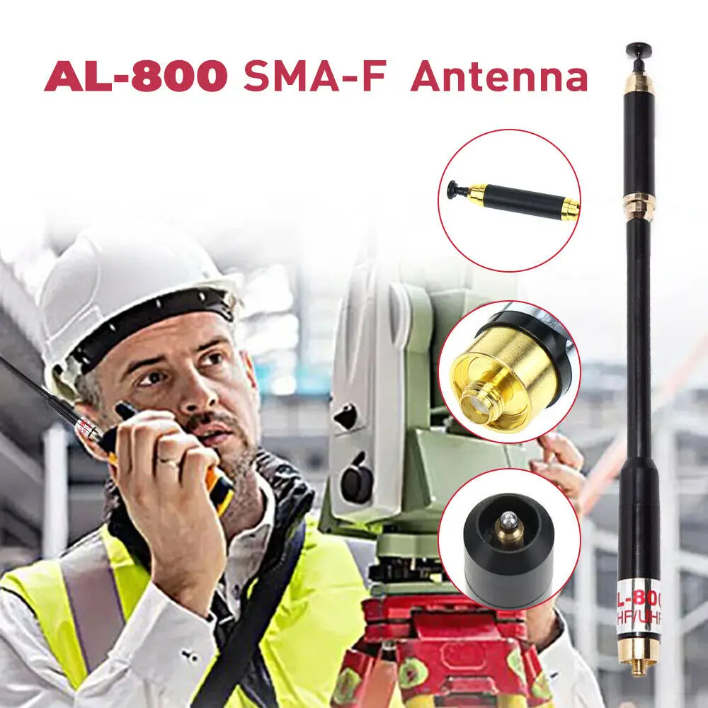 Imagem -02 - Walkie Talkie cs Antena Telescópica Tática Al800 Banda Dupla Vhf Uhf Sma-antena Fêmea Substituir para Baofeng Uv5r Uv-9r Rádio