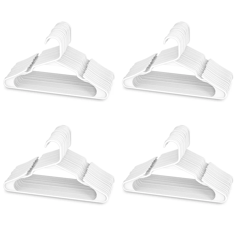 White Plastic Hangers, Plastic Clothes Hangers Perfect For Everyday Standard Use, Clothing Hangers (White, 80 Pack)