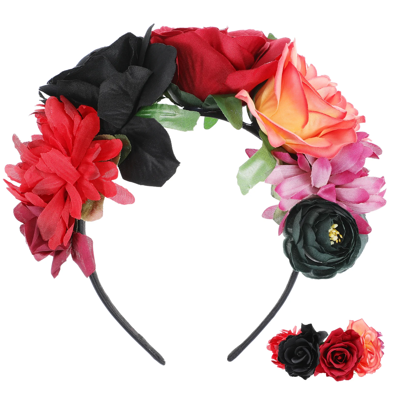 عصابة رأس على شكل زهرة الورد للهالوين غطاء رأس إبداعي لحفلات المهرجانات صنعة ممتازة دعامة ذات صورة ذاتية #1